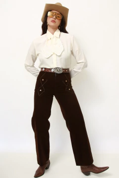 Calça veludo marrom vintage - comprar online