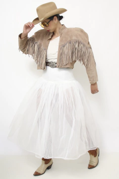Jaqueta western franja couro vintage - comprar online