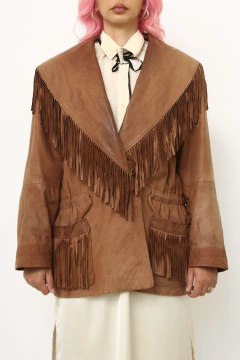 Jaqueta franja marrom western acinturada FORENZA - comprar online