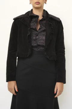 Casaqueto TINY QUEEN preto veludo forro xadrez