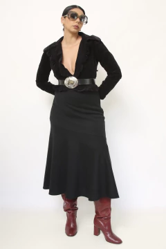 Casaqueto TINY QUEEN preto veludo forro xadrez - comprar online