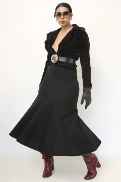 Casaqueto TINY QUEEN preto veludo forro xadrez