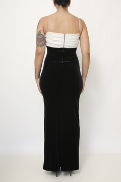Vestido veludo busto drapeado branco na internet