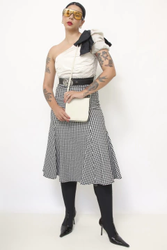 Bolsa branca espelho vintage - Capichó Brechó