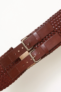 Cinto 100% couro trisse marrom grosso