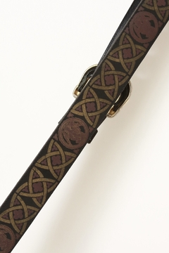 Cinto couro boho fivela dourada - comprar online