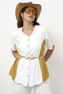 Imagem do Blazer viscose bicolor bordado