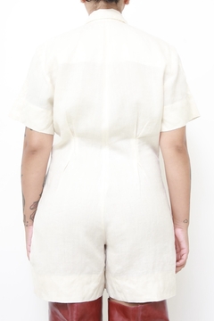 Macaquinho 100% rami off white vintage - comprar online