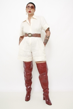 Macaquinho 100% rami off white vintage