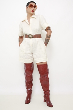 Macaquinho 100% rami off white vintage - loja online