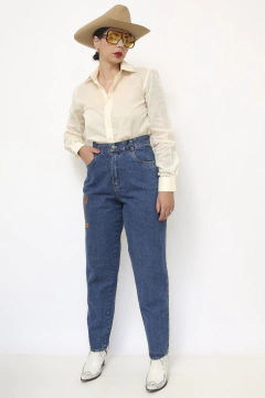 Calça bag cintura alta jeans chave