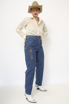 Calça bag cintura alta jeans chave - comprar online