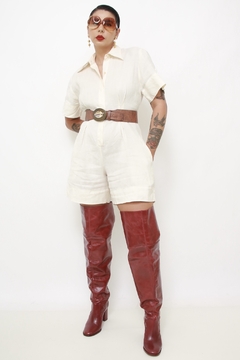Imagem do Macaquinho 100% rami off white vintage