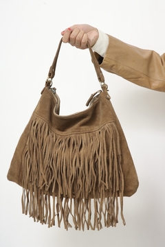 Bolsa franja western couro