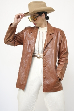Jaqueta couro caramelo vintage hollywood 70´s na internet