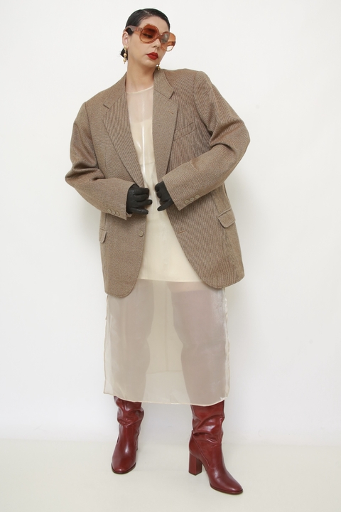 Blazer bege classico forrado