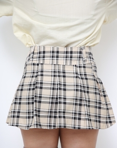 Saia xadrez mini bege