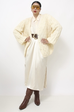Cardigan tricot manga bufante creme - Capichó Brechó