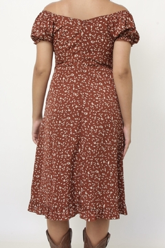 Imagem do Vestido boho midi marrom flores