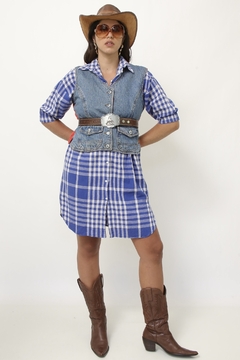 Colete GUPS jeans vermelho matelasse - comprar online