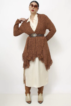 Imagem do Cardigan marrom franjas western