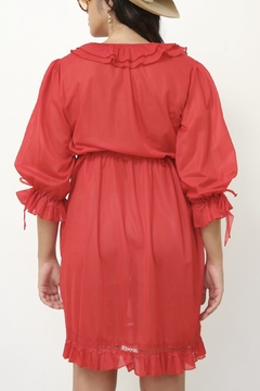 Camisola babados vermelha vintage