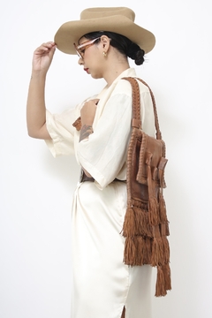 Bolsa couro franjas rustica - loja online
