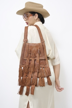 Imagem do Bolsa couro franjas rustica
