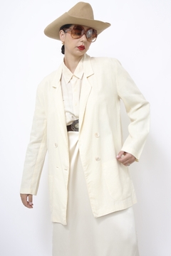 Blazer 100% linho creme vintage - loja online