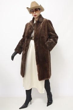 Casaco de pele marrom classico - comprar online