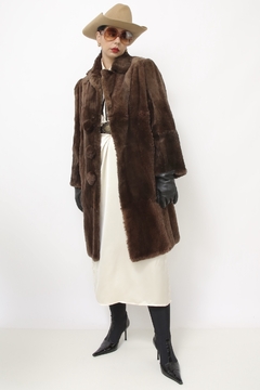 Casaco de pele marrom classico - comprar online