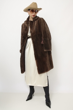 Casaco de pele marrom classico - comprar online