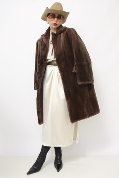 Casaco de pele marrom classico - comprar online