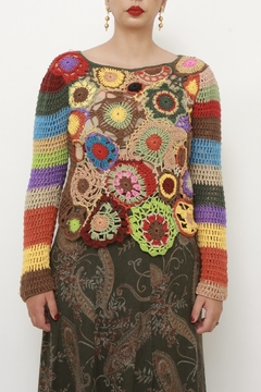 Blusa crochet color marrom - comprar online