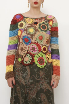 Blusa crochet color marrom - comprar online