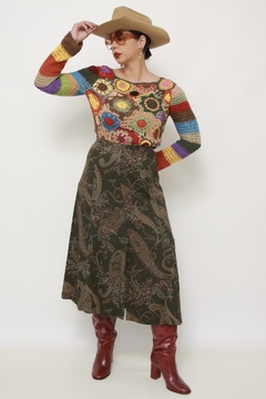 Blusa crochet color marrom - loja online