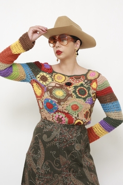 Imagem do Blusa crochet color marrom