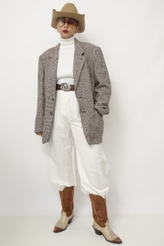Blazer classico WITCHER camelo bco xadrez - loja online