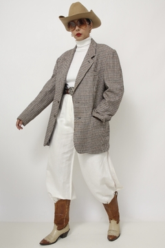 Blazer classico WITCHER camelo bco xadrez - Capichó Brechó