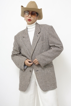 Blazer classico WITCHER camelo bco xadrez - Capichó Brechó