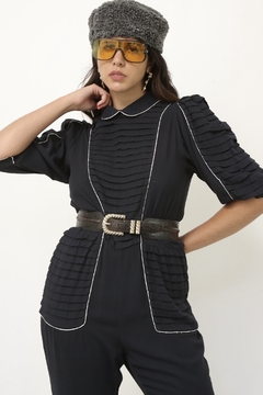 Macacao preto textura camadas vintage - loja online