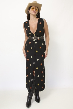 Vestido longo viscose estampado ROGERIO COSTA - Capichó Brechó