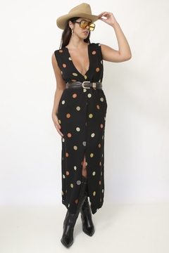 Vestido longo viscose estampado ROGERIO COSTA - comprar online