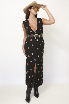 Vestido longo viscose estampado ROGERIO COSTA