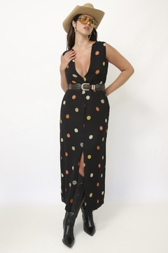 Vestido longo viscose estampado ROGERIO COSTA - Capichó Brechó