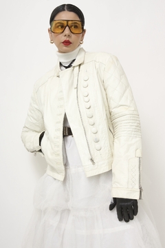 JAQUETA COURO BRANCA VINTAGE XUXA 80 - comprar online