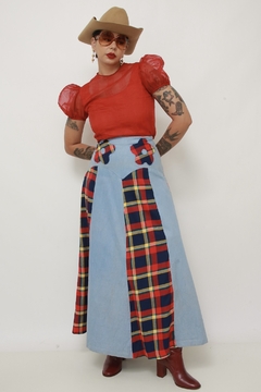 Cropped vermelho maga bufante - comprar online