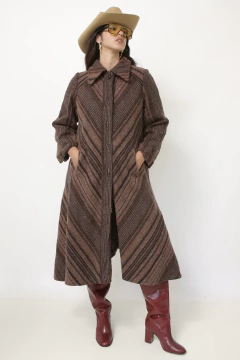Casaco listras 100% lã marrom forro pelucia GALLERY - comprar online