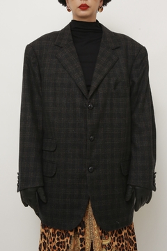 Imagem do Blazer xadrez cinza maxi vintage