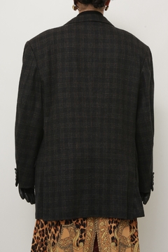 Blazer xadrez cinza maxi vintage - comprar online